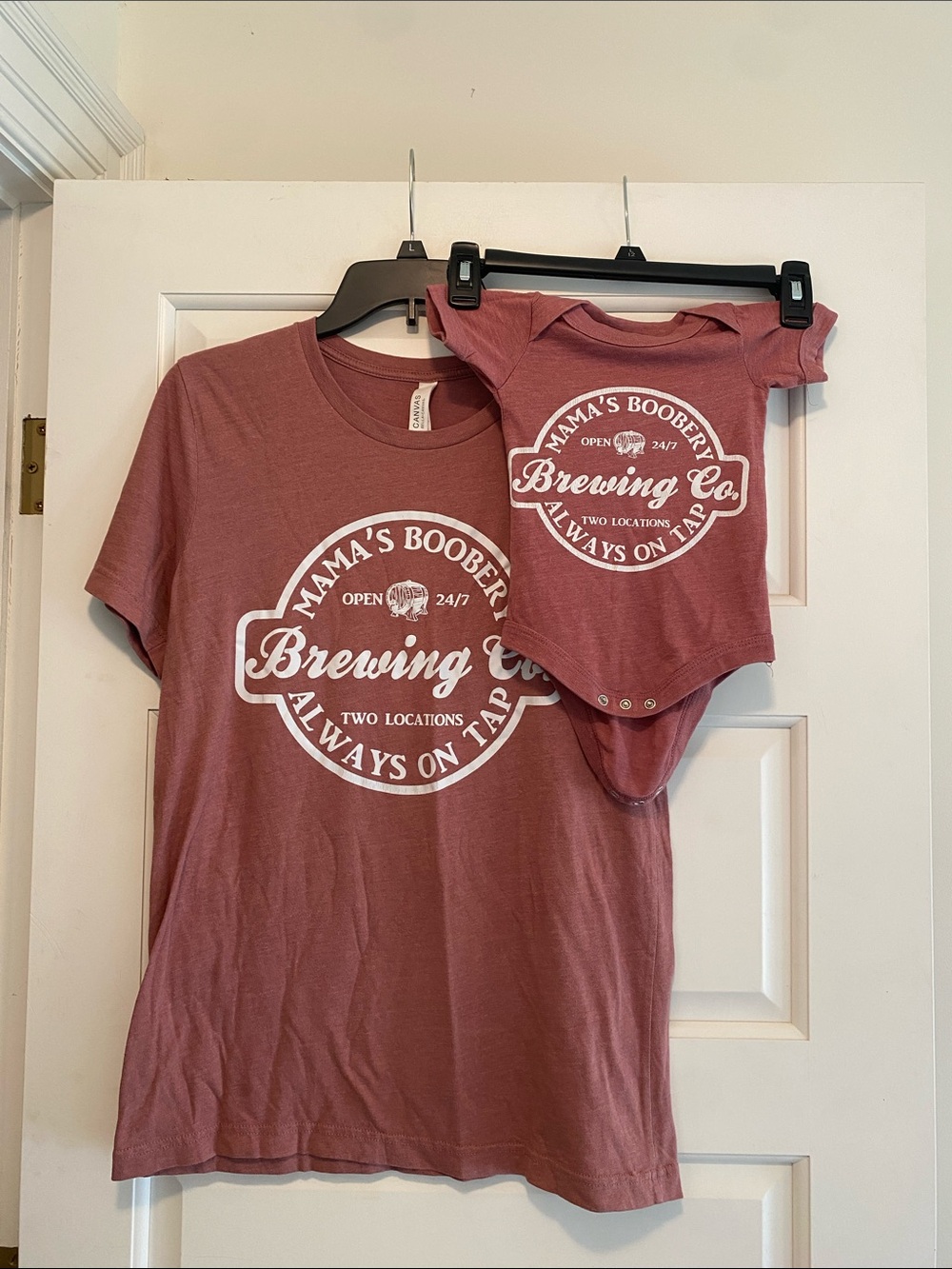 Mama’s Boobery Brewing Co. Mom and baby shirts